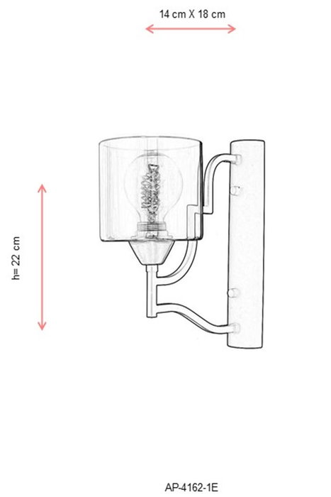 Opviq AP-4162-1E Lámpara de pared Antiquation